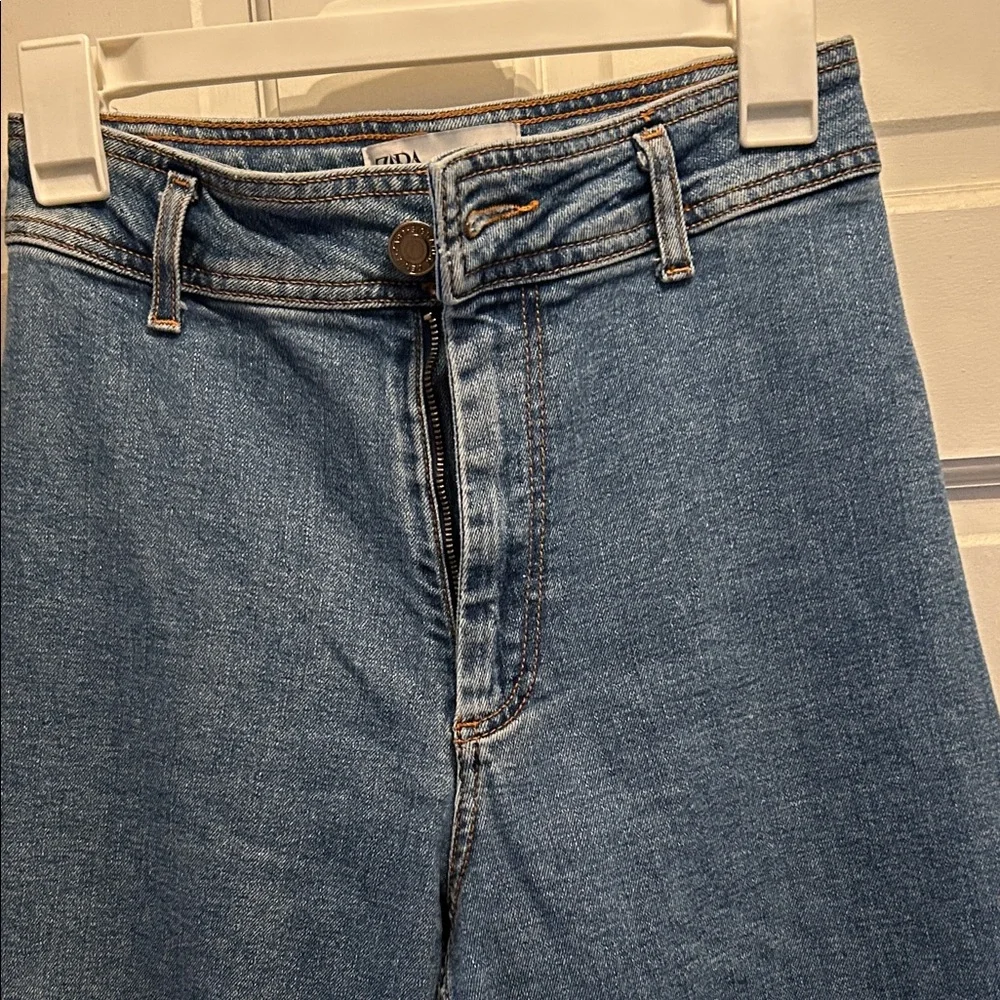 Zara NWOT Denim Flare Wide-Leg Jeans - Picture 3 of 5